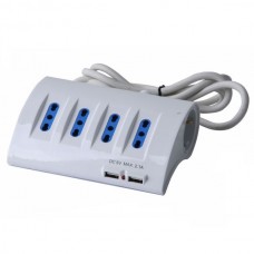 MULTIPRESA 4x2PT 2xSK 2xUSB LAT INT  SYNTESY 08831