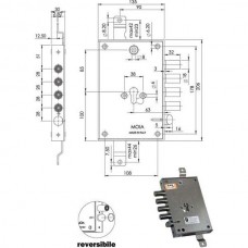 SERRATURA SIC.TRIPLICE CIL. E63       664/280 MOIA