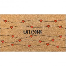 ZERBINO COCCO/PVC WELCOME CUORI     cm 40x 70 XTRA