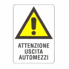 CARTELLO USCITA AUTOMEZZI         48x 68 PLASTICA