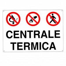 CARTELLO CENTRALE TERMICA         30x 20 ALLUMINIO